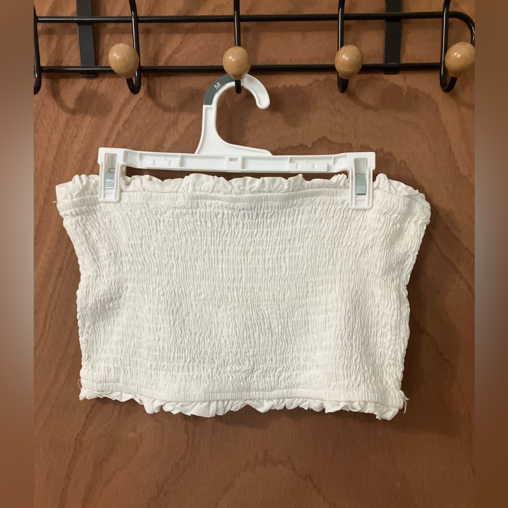 White Smocked Tube Top
